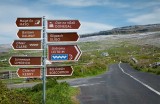 Image of signs pointing to all the counties in the West of Ireland